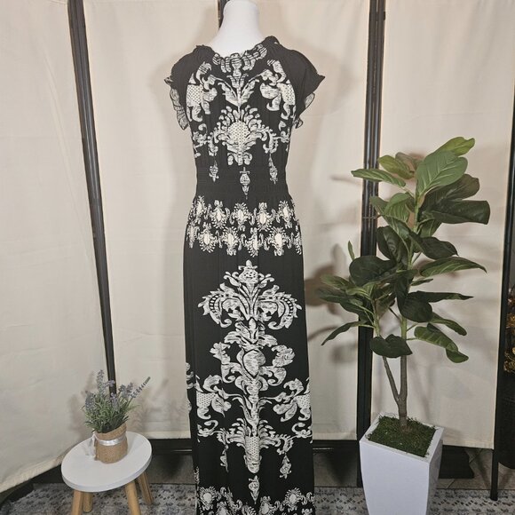 Bohemian Black and White dress size Large - Picture 5 of 9